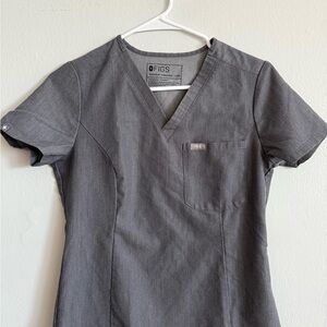 Figs Charcoal V-Neck Scrub Top